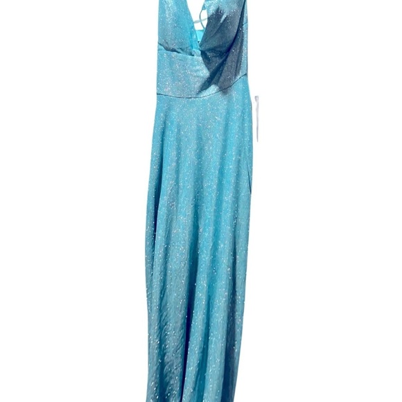 B DARLIN Slitted Zip Crisscross Adjustable Straps V Neck Formal Gown Dress 9\10 - Picture 5 of 8